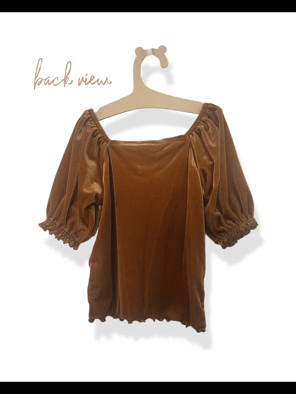 🌿Old Navy | 4T Tan Velvet Puff Sleeve Top Boho Cottagecore